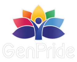 genpride logo with white text